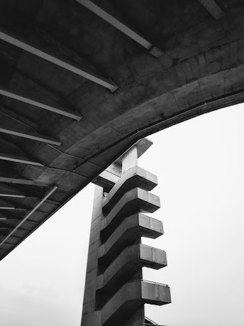 grayscale photography of concrete building