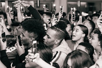 Grayscale Photography of Crowd