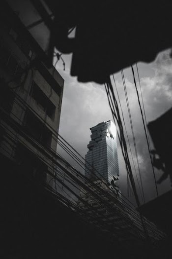 grayscale photography of destroyed building