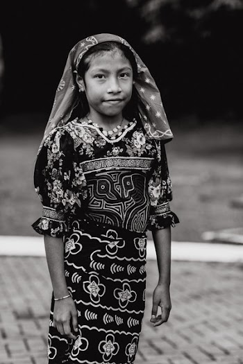 Grayscale Photography of Girl Wearing Quarter-sleeved Dress