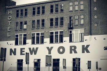 Grayscale Photography of Hotel in New York