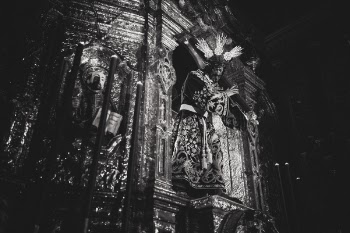Grayscale Photography of Jesus Christ Carrying Cross Statue