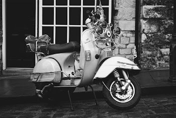 Grayscale Photography Of Motor Scooter