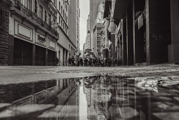 Grayscale Photography Of People Walking Near Street