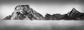 Grayscale Photography of Rock Mountains