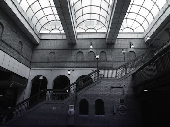 Grayscale Photography of Staircase