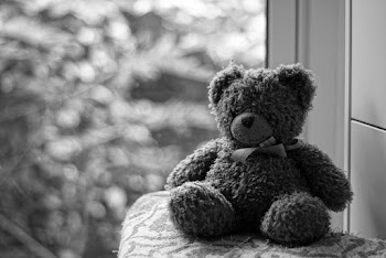 Grayscale Photography of Teddy Bear