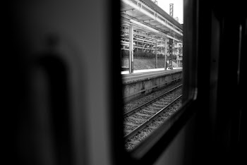 Grayscale Photography of Train Rails