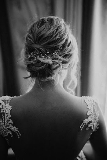 grayscale photography of woman in wedding dress