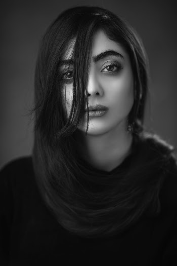 Grayscale Photography of Woman Wearing Black Shirt