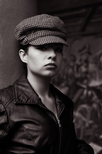 Grayscale Photography of Woman Wearing Black Zip-up Jacket