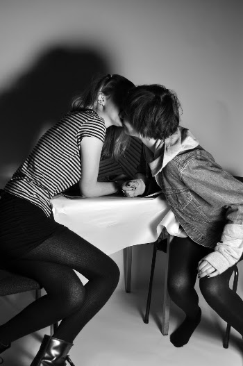 Grayscale Photography People Kissing
