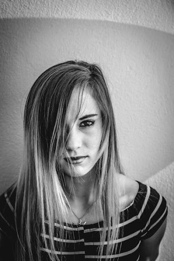 Grayscale Portrait Photo of Woman