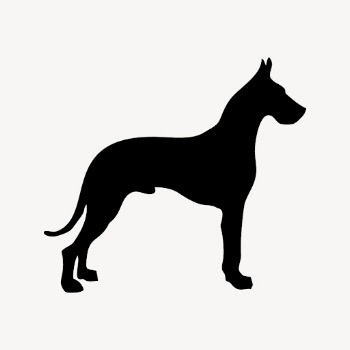 Great Dane dog silhouette clipart, | Free Vector - rawpixel