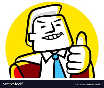 Great sign white man cartoon vector image
