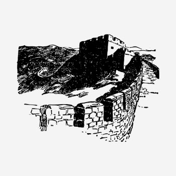 Great Wall of China drawing, | Free Photo - rawpixel