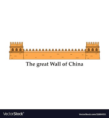 Great wall of china part of ancient oriental vector image