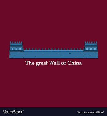 Great wall of china part of ancient oriental vector image