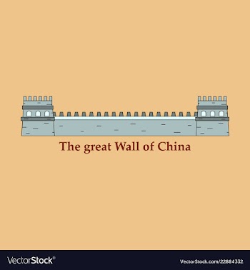Great wall of china part of ancient oriental vector image