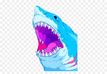 Great white shark Aesthetics Vaporwave Glitch art - shark 