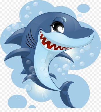 Great white shark Cartoon Cuteness - Cute big white shark 
