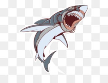 Great white shark Logo - Hand painted whale 