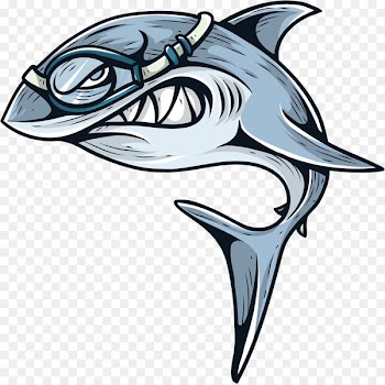 Great white shark Sticker Swimming Clip art - Hand drawn shark 