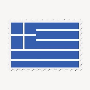 Greece flag clipart, postage stamp | Free Vector - rawpixel