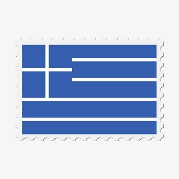 Greece flag collage element, postage | Free PSD - rawpixel