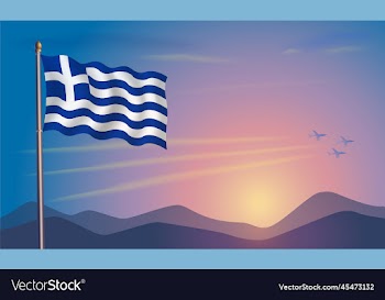 greece flag in the morning sun