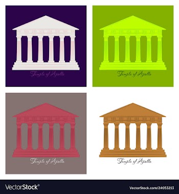 Greece temple of apollo outline flat icon vector image
