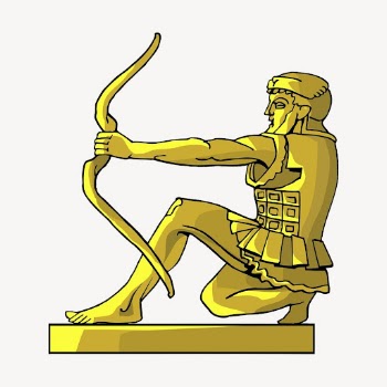 Greek archer statue collage element, | Free PSD - rawpixel
