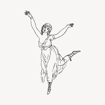 Greek dancer clipart, vintage hand | Free Vector - rawpixel