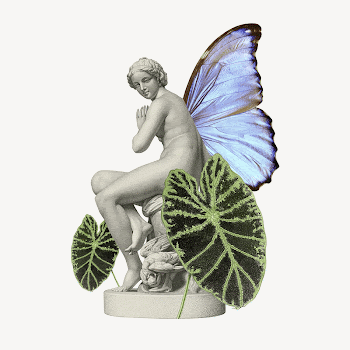 Greek goddess statue, botanical remix | Free Photo - rawpixel