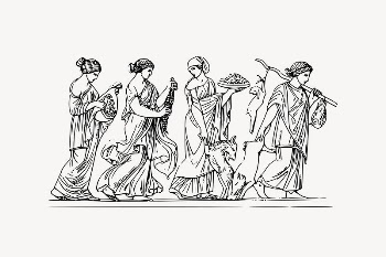 Greek peasants collage element, ancient | Free Vector Illustration - rawpixel