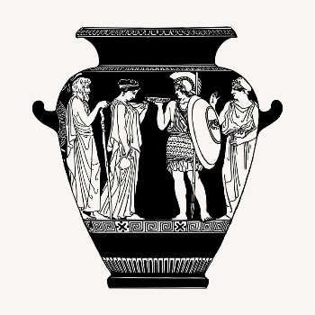 Greek vase clipart, vintage hand | Free Vector - rawpixel