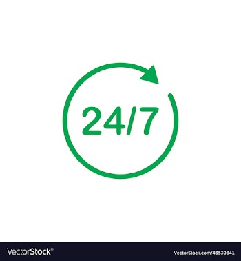 green 24 hours service line icon