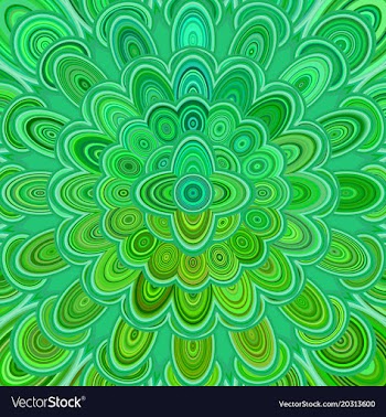 Green abstract digital flower mandala art vector image