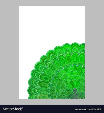 Green abstract floral mandala page background vector image