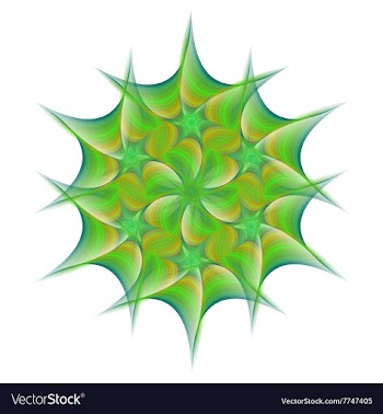 Green abstract fractal shape design vector image