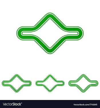 Green abstract loop logo design set vector image