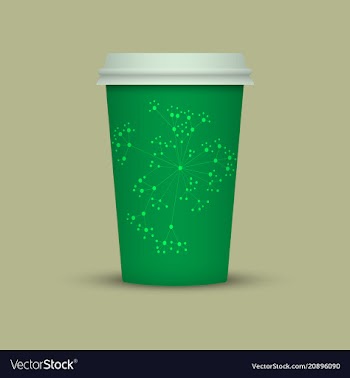 Green abstract plastic coffee cup vector image