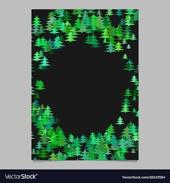 Green abstract random seasonal pine tree card vector image