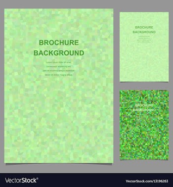 Green abstract rectangle mosaic brochure template vector image