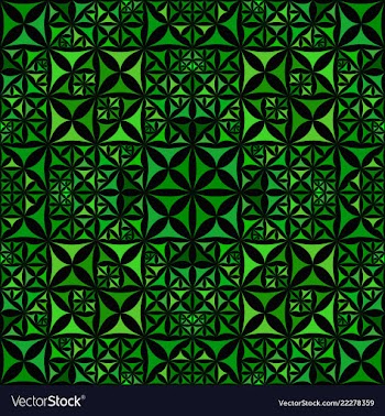 Green abstract repeating curved triangle vector image
