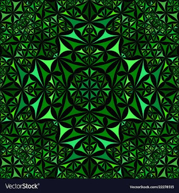 Green abstract repeating curved triangle vector image