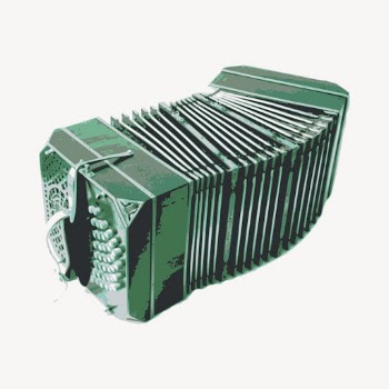 Green accordion sticker, musical instrument | Free PSD - rawpixel