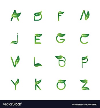 green alphabet letter initials set logo
