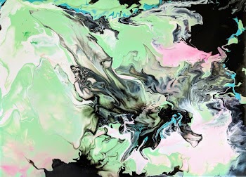 Green and Black Abstract Artwork