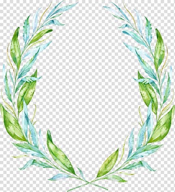 Green and blue green leaf plant decor, Leaf Watercolor painting Wreath Drawing, Tree ring transparent background PNG clipart